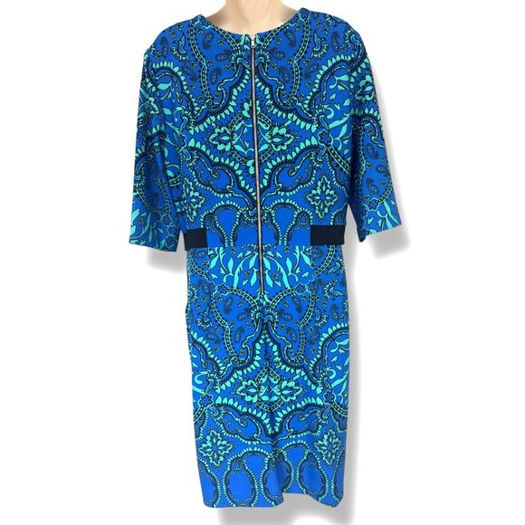 Gabby Skye Paisley Print Ultra-Soft Sheath Dress with Pockets Size 14 New Spring - Picture 4 of 9